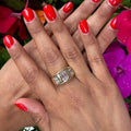 Three-Stone Emerald Cut Signet Ring