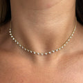 Seperated Yellow Gold Diamond Tennis Necklace