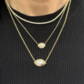 Teardrop Bezel Diamond Necklace (Two Sizes)