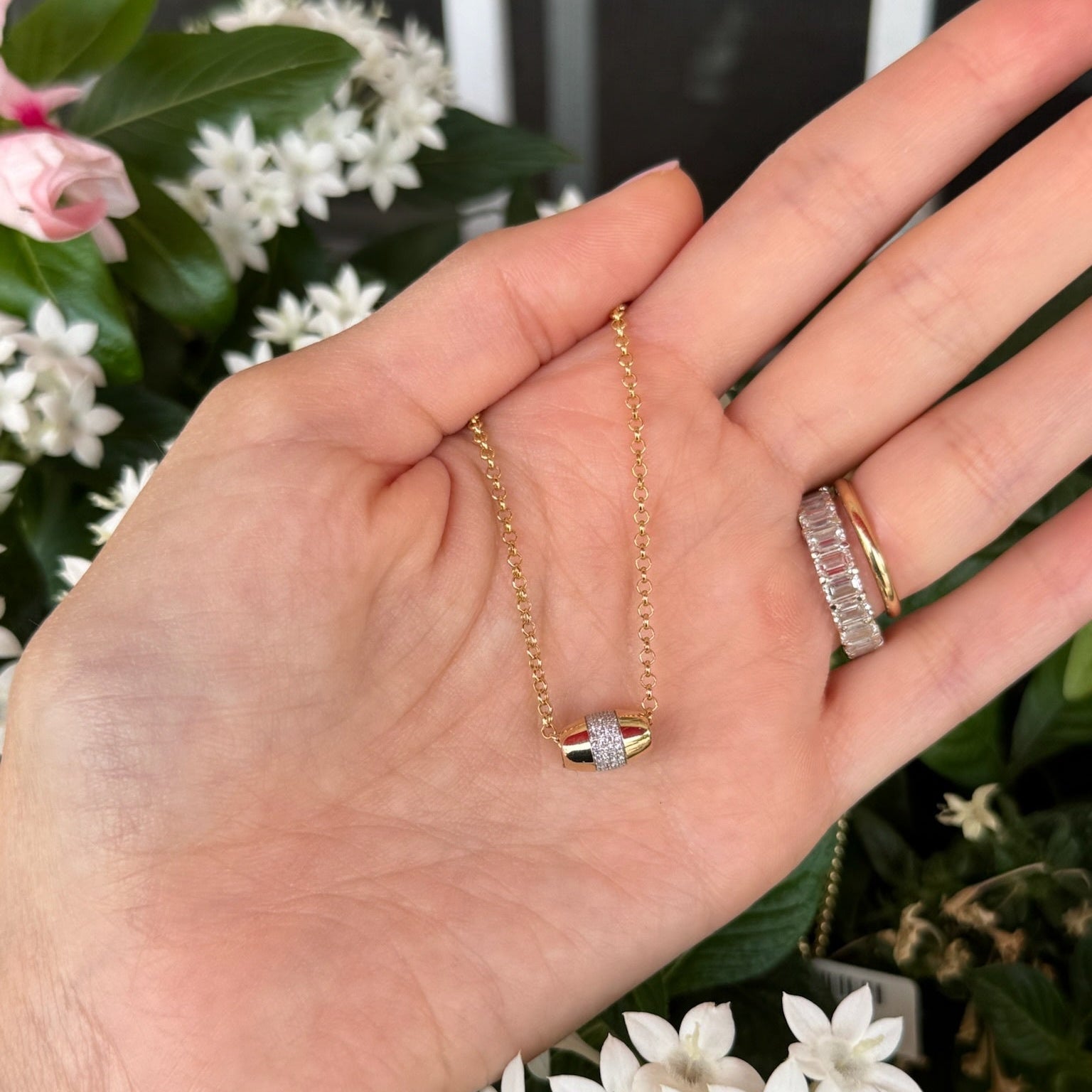 Pavé Barrel Necklace