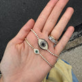 Large Black Diamond Evil Eye Bracelet