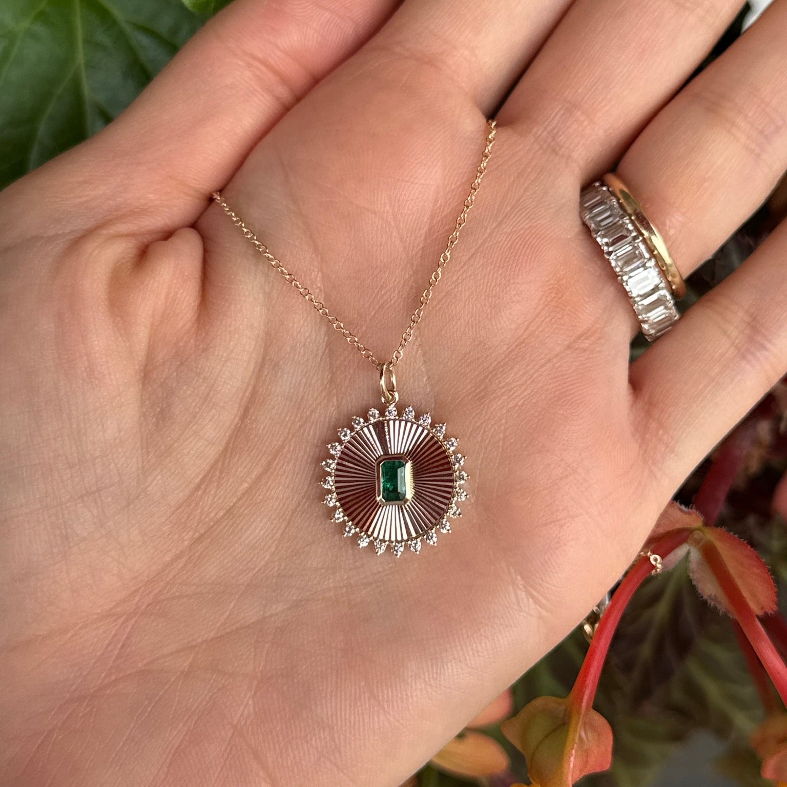 Emerald Radiance Medallion Necklace
