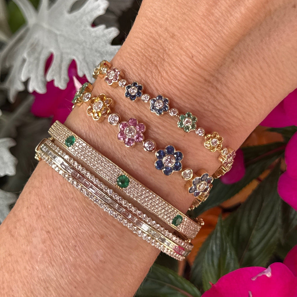 Large Flower Multicolored Bracelet