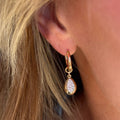 Hanging Yellow Gold Teardrop with Diamonds