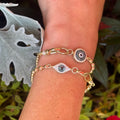Evil Eye Circular Bracelet with Lobster Claw