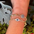 Evil Eye Bracelet with Lobster Claw