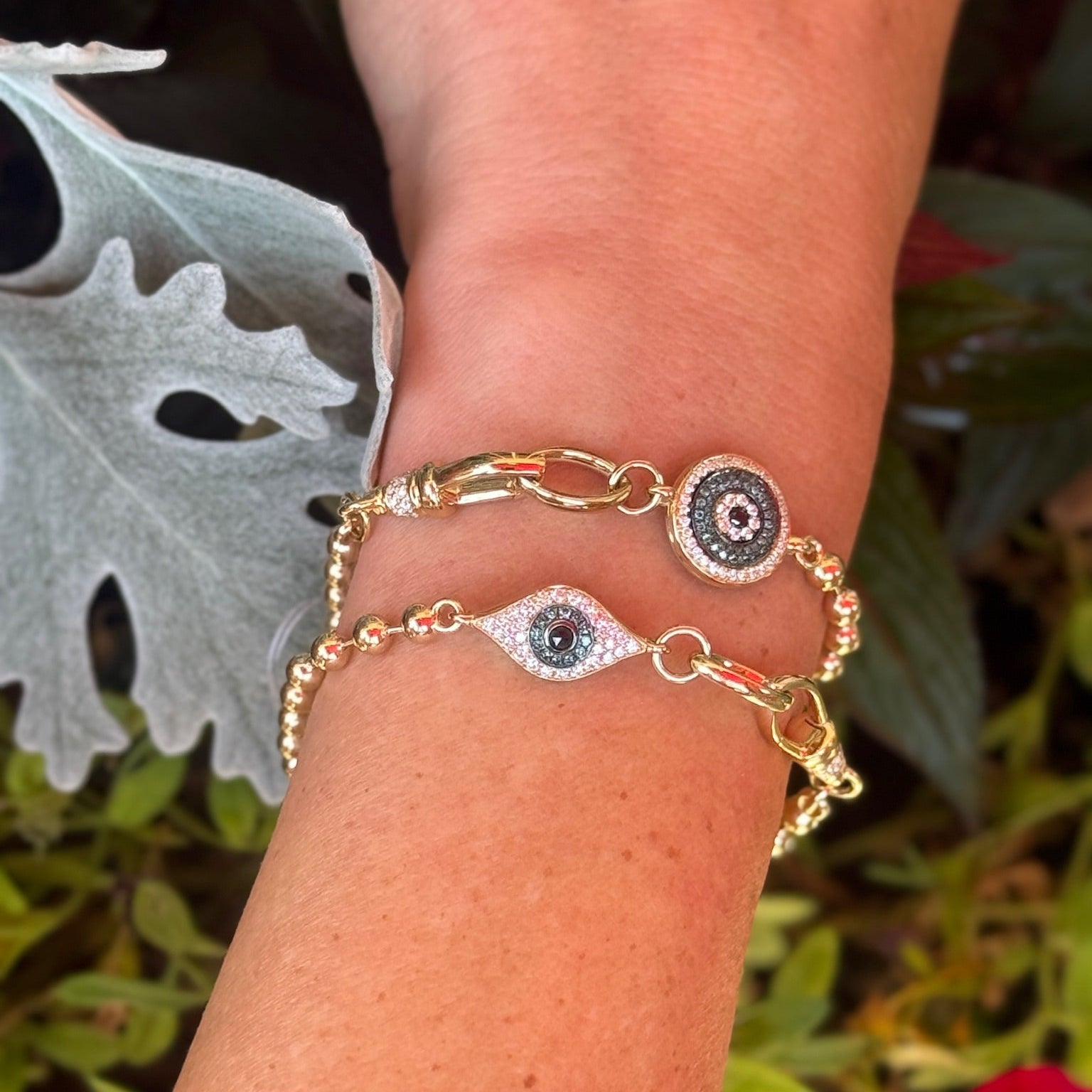 Evil Eye Bracelet with Lobster Claw