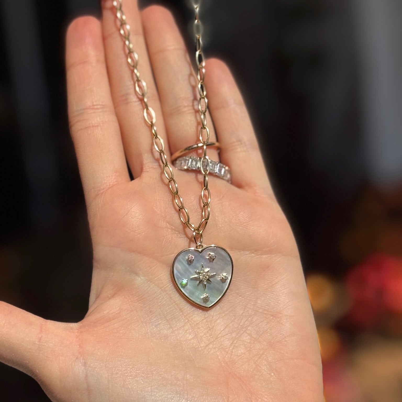 Heart Charm with Diamond Detail
