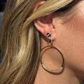 Gold Pavé Statement Hoop Earrings