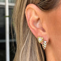 Diamond Chevron Huggie Earrings
