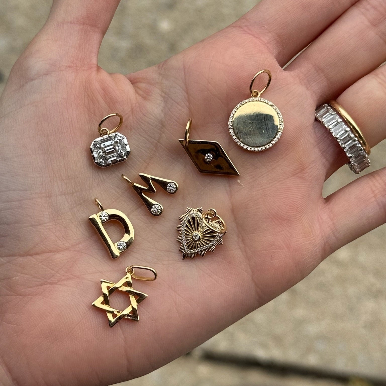 Mini Heart with Diamond Center Charm