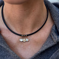Leather Cord with Lab Grown Diamond Trio Detachable Charms