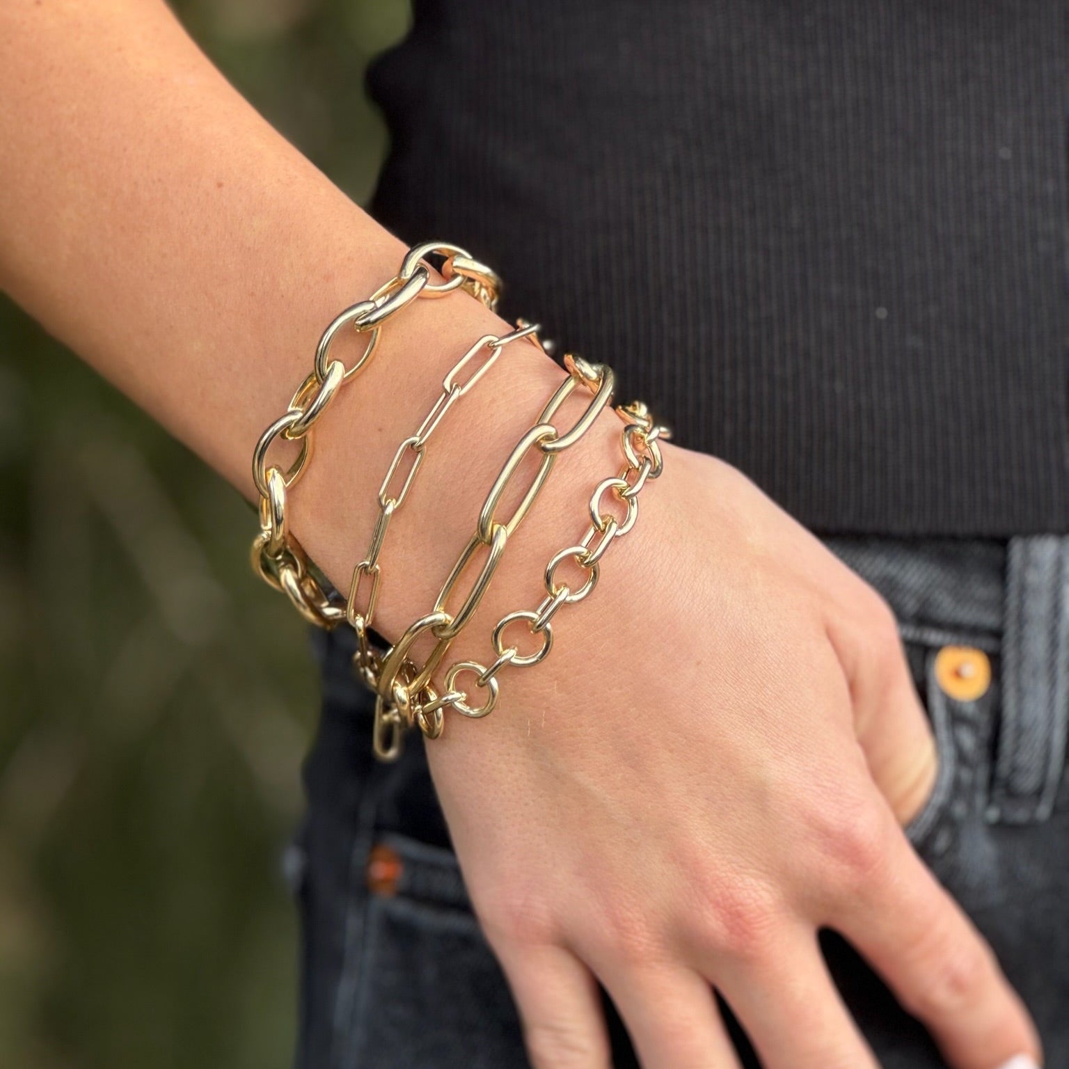 Thin Paperclip Chain Bracelet