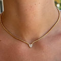 Yellow Gold Pavé Heart Necklace