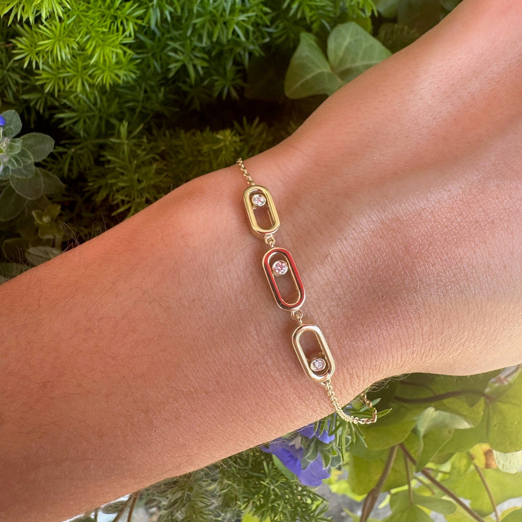 Floating Diamond Link Bracelet