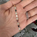Gold and Pave Round Disk Bracelet