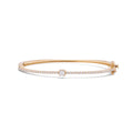 Diamond Bangle with Round Center Stone Yellow Gold Bracelet
