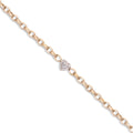 Diamond Heart on Gold Chain Bracelet