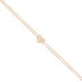 Double Chain Pave Heart Bracelet