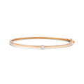 Gold Bangle with Single Stone Bracelet