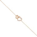 Large Pave open heart Bracelet with attachment Yellow Gold