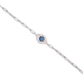 Paperclip Evil Eye in White Gold