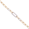 Paperclip Pave 3 Section Bracelet