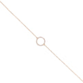 Pave Open Circle Bracelet in Yellow Gold