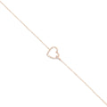 Pave Open Heart Bracelet with Attachment in Yellow Gold