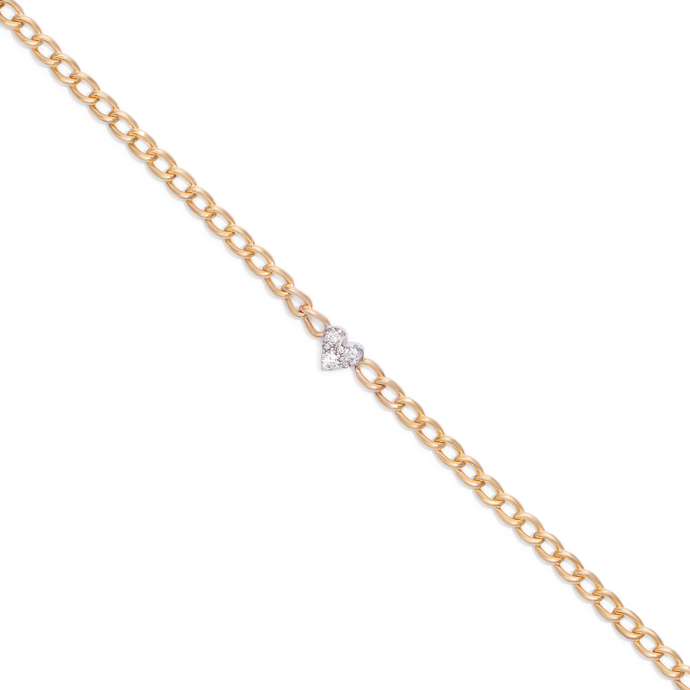 Single Diamond Heart Chain Bracelet