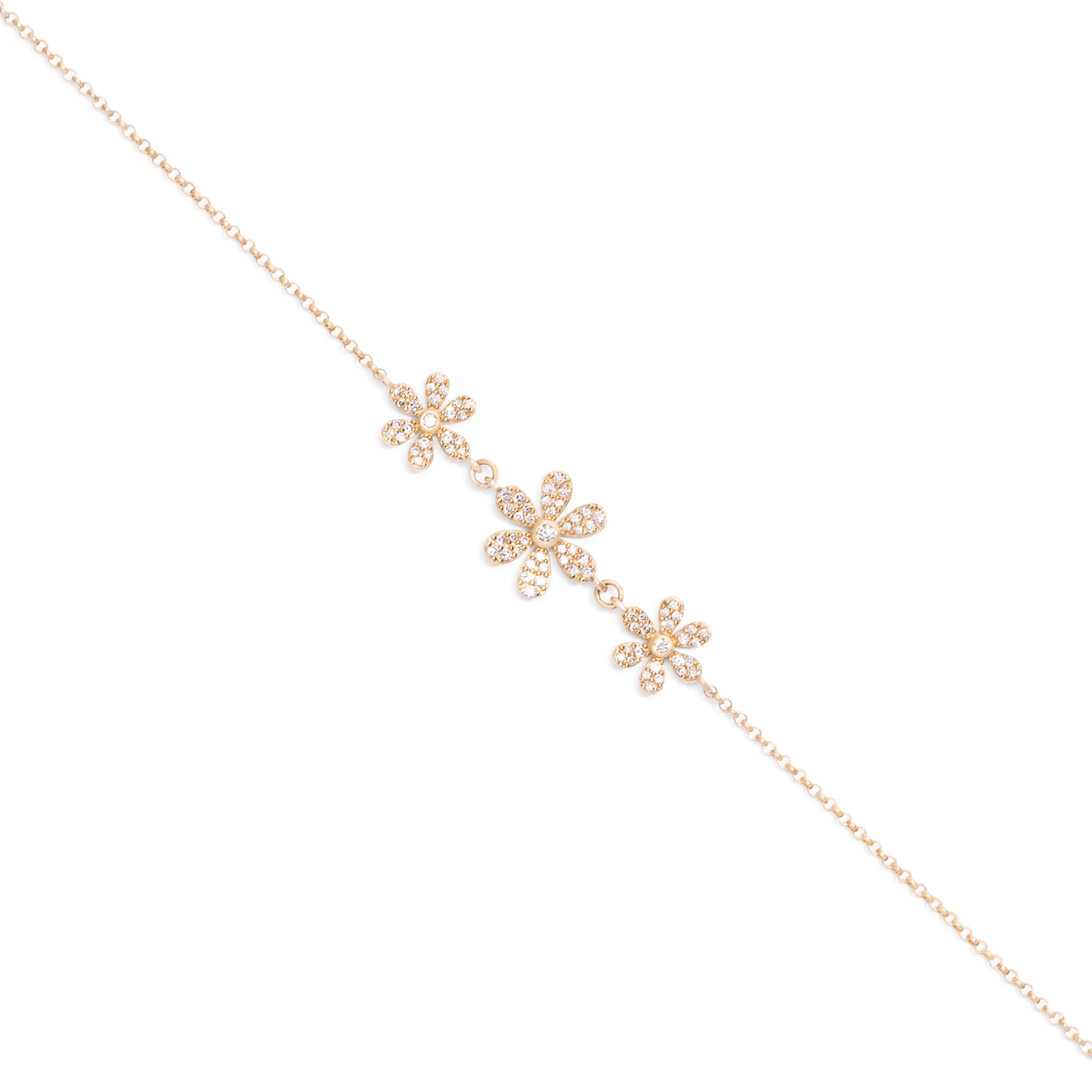 Triple Pave Flower Bracelet