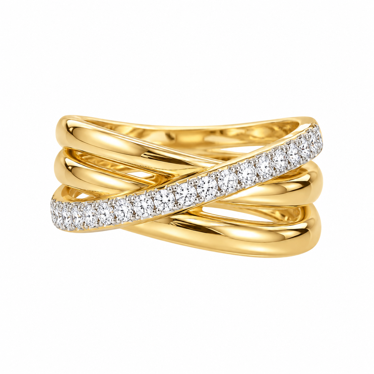 Multi-Band Diamond Crossover Ring