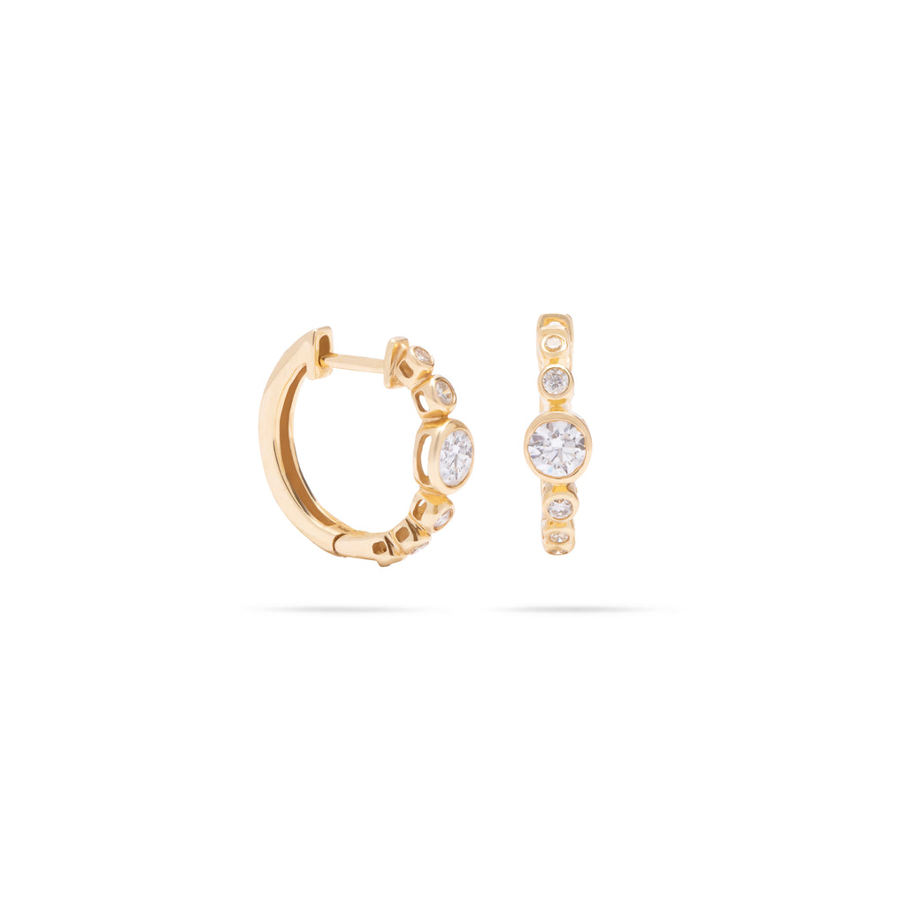 Diamond Bezel Huggies Earring