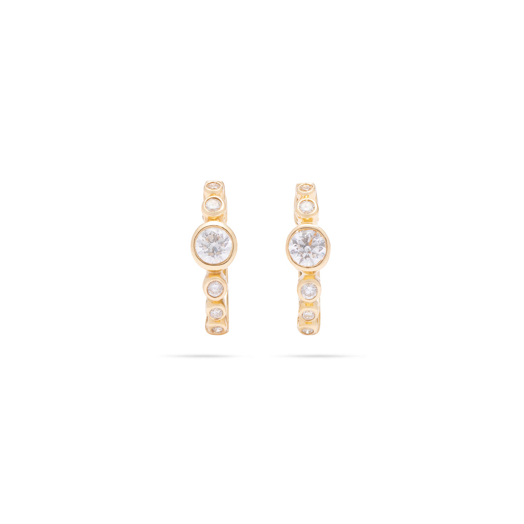 Diamond Bezel Huggies Earring