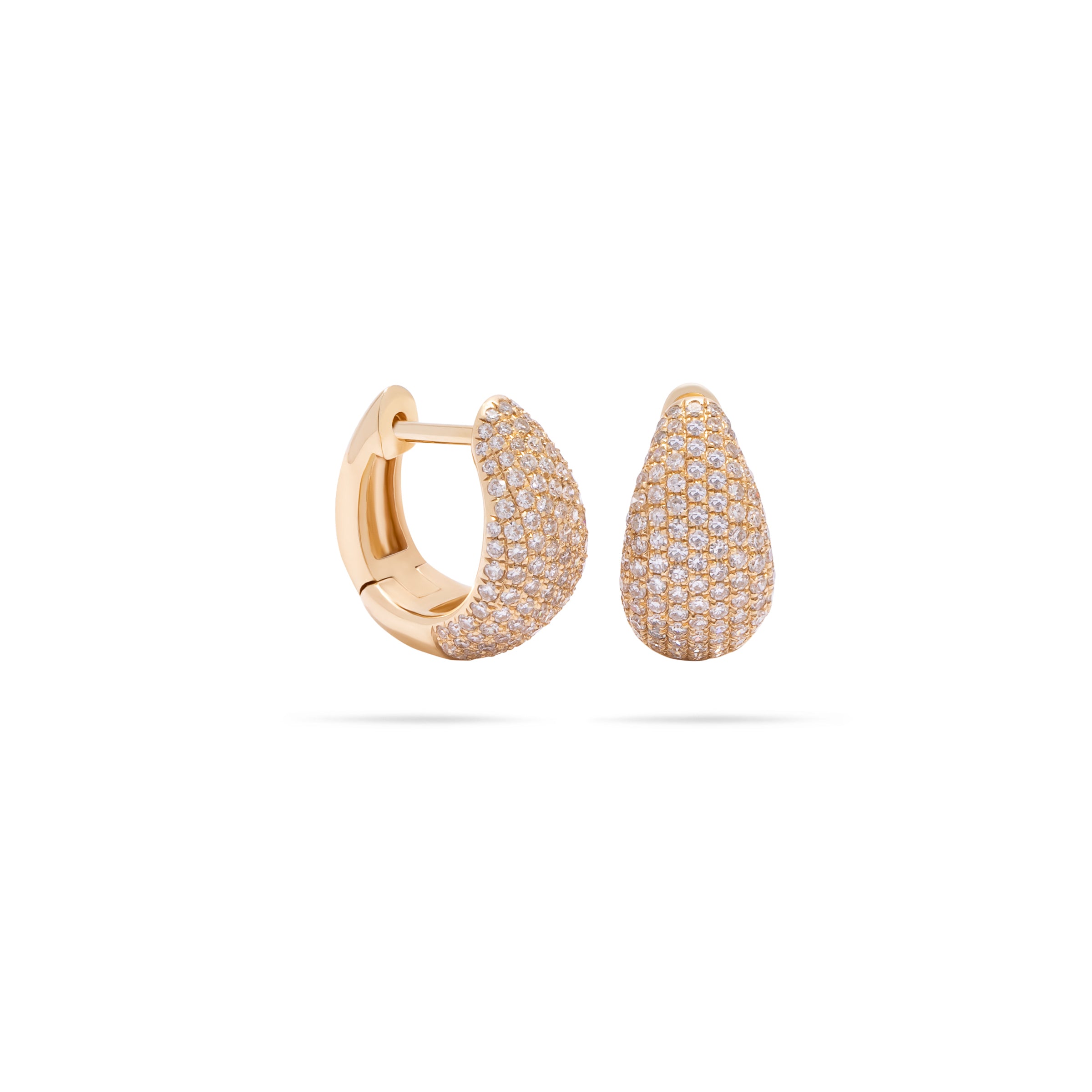 Pave Diamond Rounded Huggie Earring