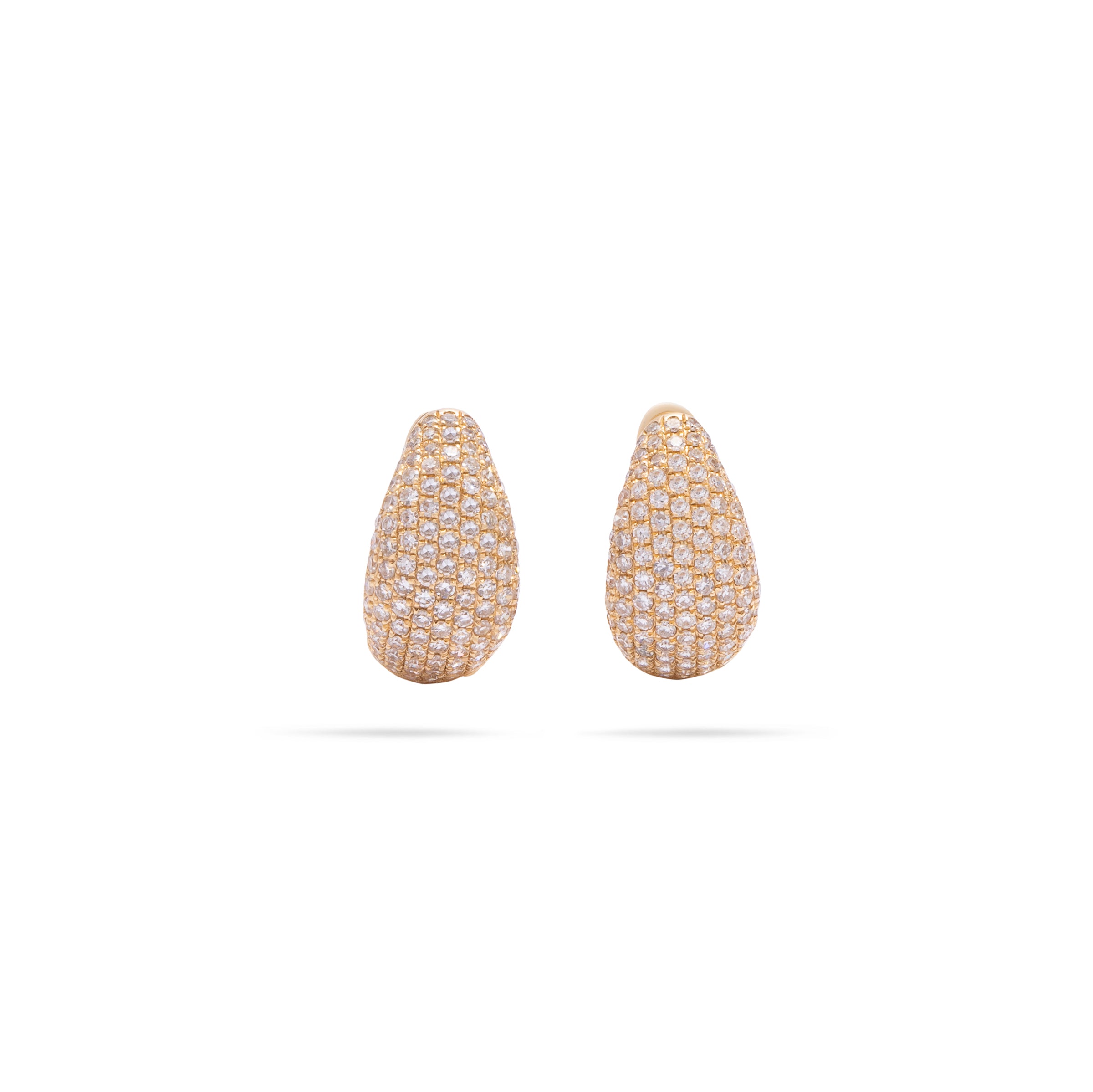 Pave Diamond Rounded Huggie Earring