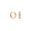 Pave Diamond with Single Center Stone Huggie Earring