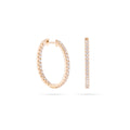 Rounded Small Diamond Hoop Earring