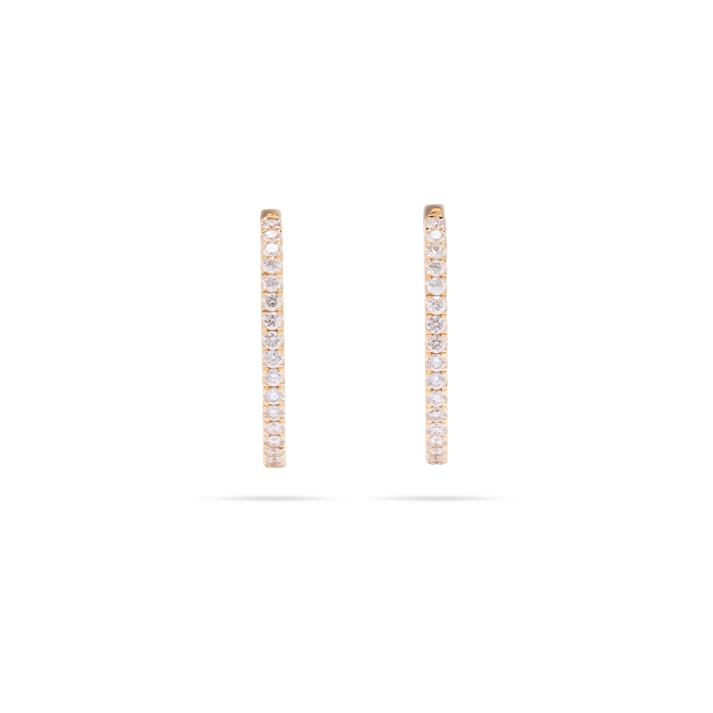 Rounded Small Diamond Hoop Earring