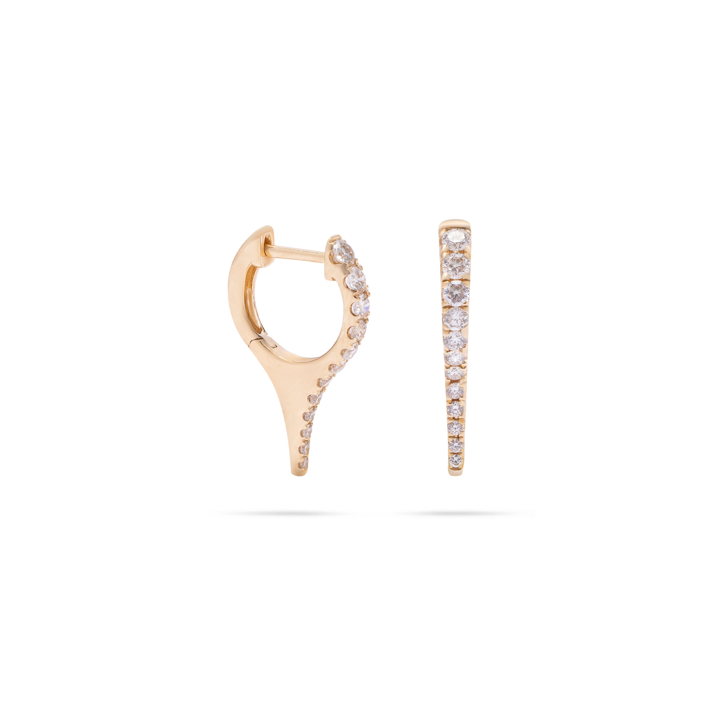 Spiked Diamond Huggie Earring