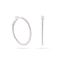 Thin Pave Medium Hoop White Gold Earring
