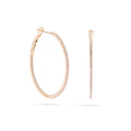 Thin Pave Medium Hoop Yellow Gold Earring