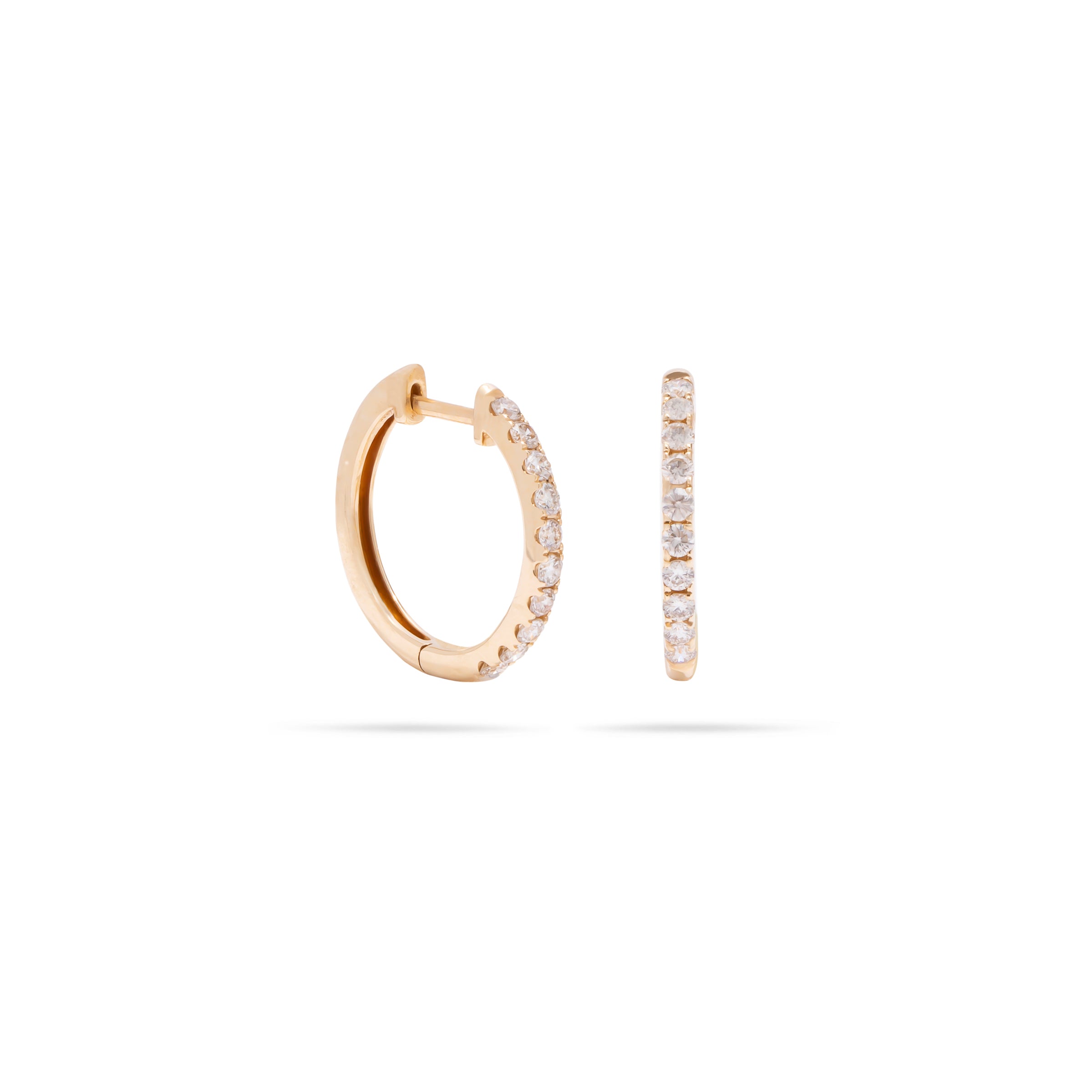 Medium Sized Diamond Hoop Earring