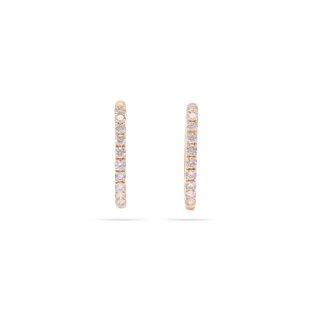 Medium Sized Diamond Hoop Earring