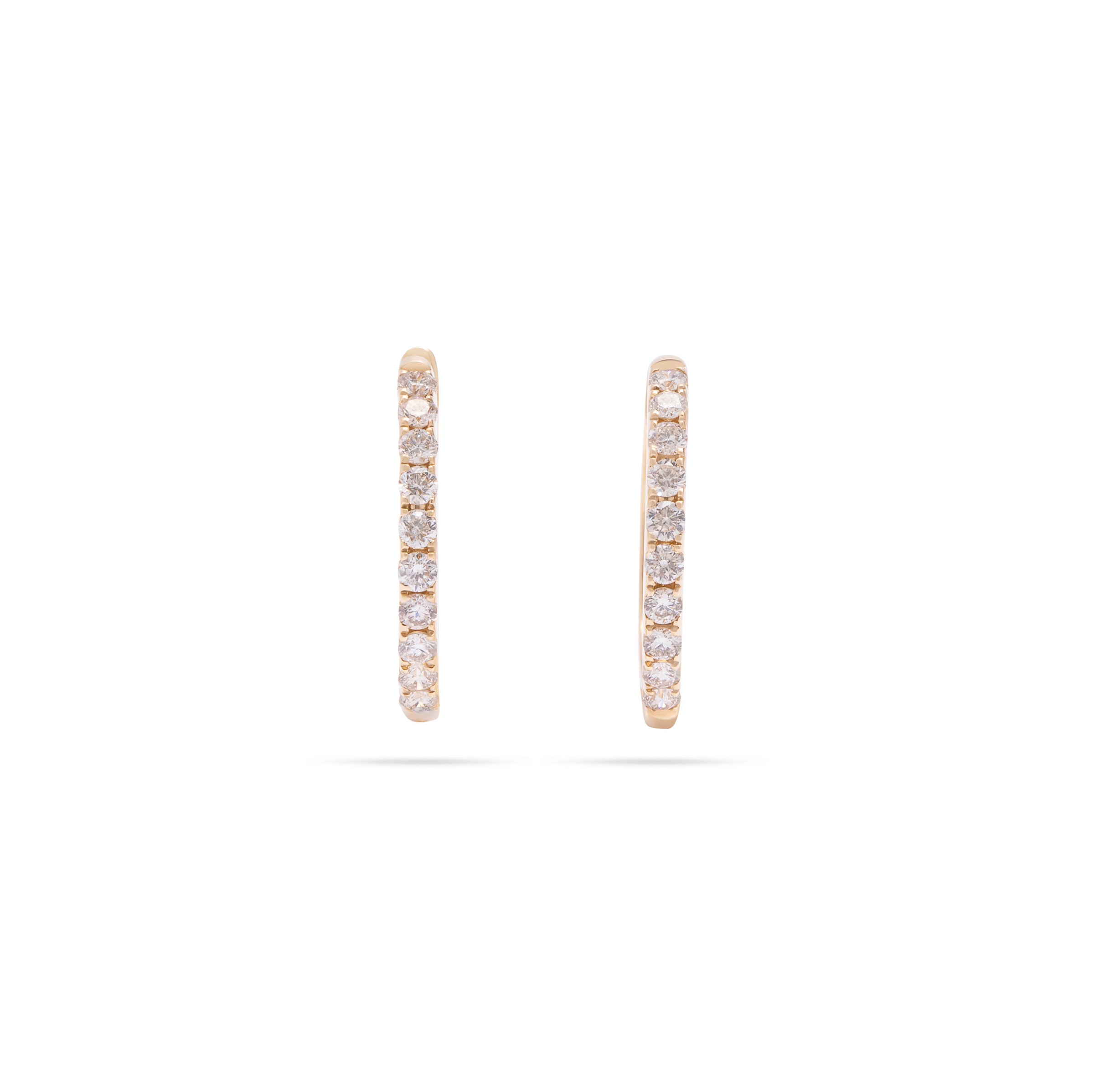 Medium Sized Diamond Hoop Earring