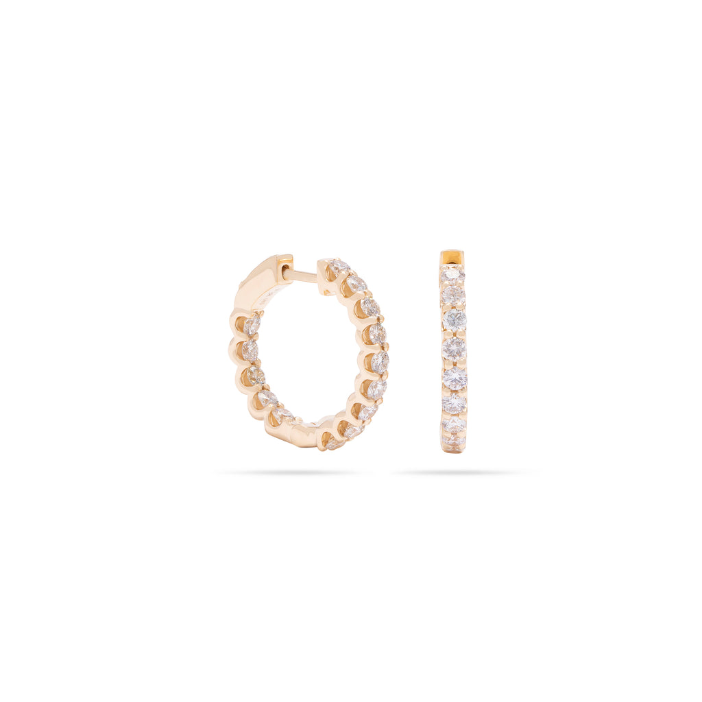 Small Diamond Hoops Earring