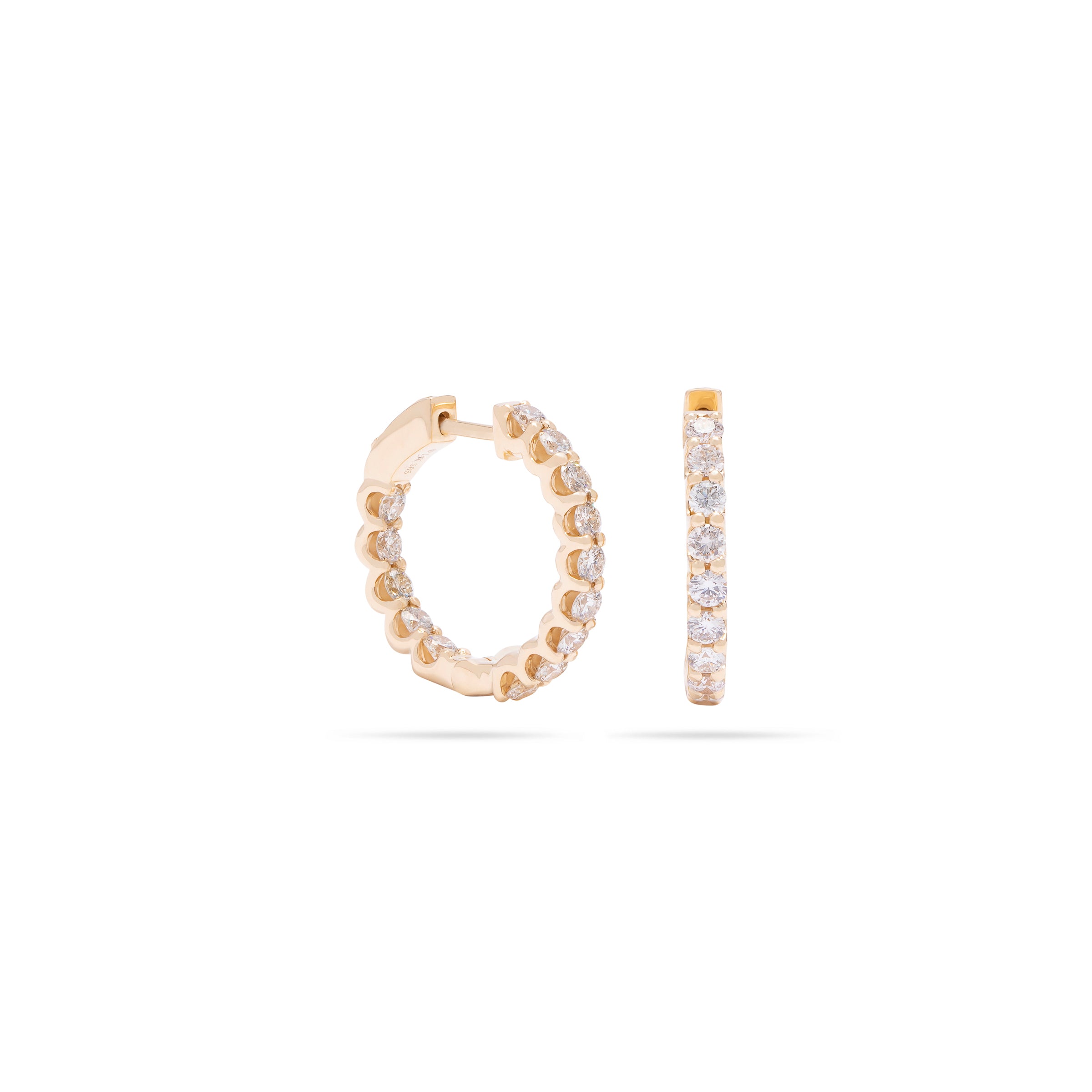 Small Diamond Hoops Earring