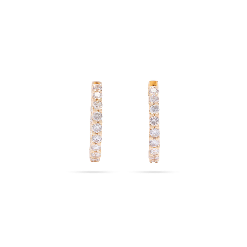 Small Diamond Hoops Earring