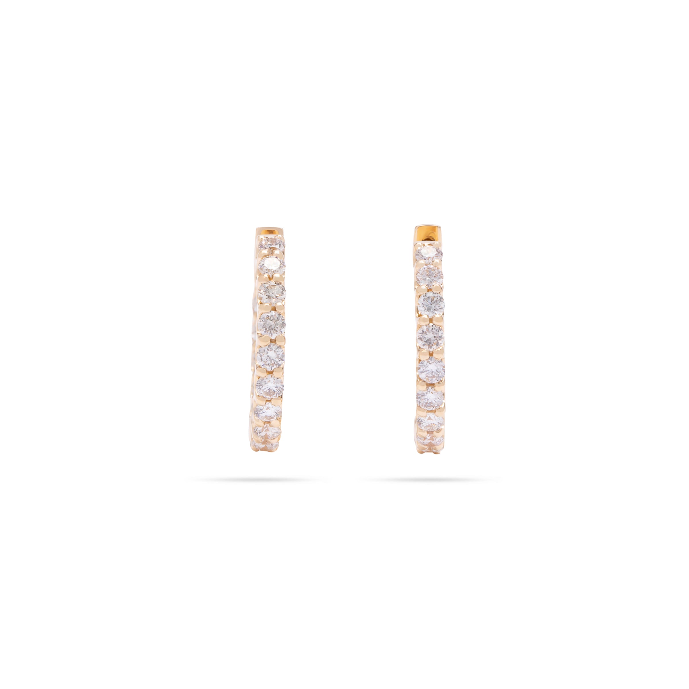 Small Diamond Hoops Earring