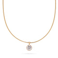 Gold Wire Collar with Lab Round  Pendant Necklace